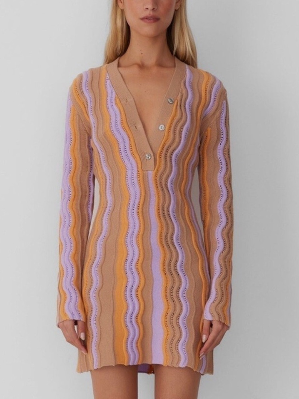 NWT The Wolf Gang Hera Knit Wave Mini Dress
Sweater purple orange tan